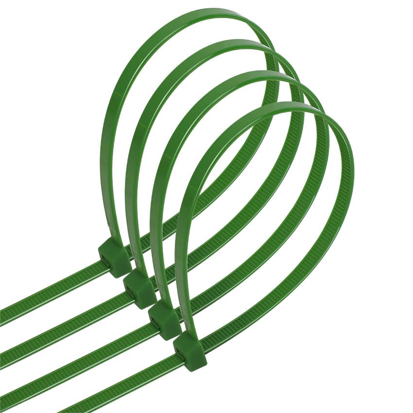 bridas de nylon verde (20 uds) 7,2 x 500 mm, ideales para asegurar, organizar y fijar cables y otros objetos de forma eficiente. ¡Resistencia y versatilidad en cada uso!