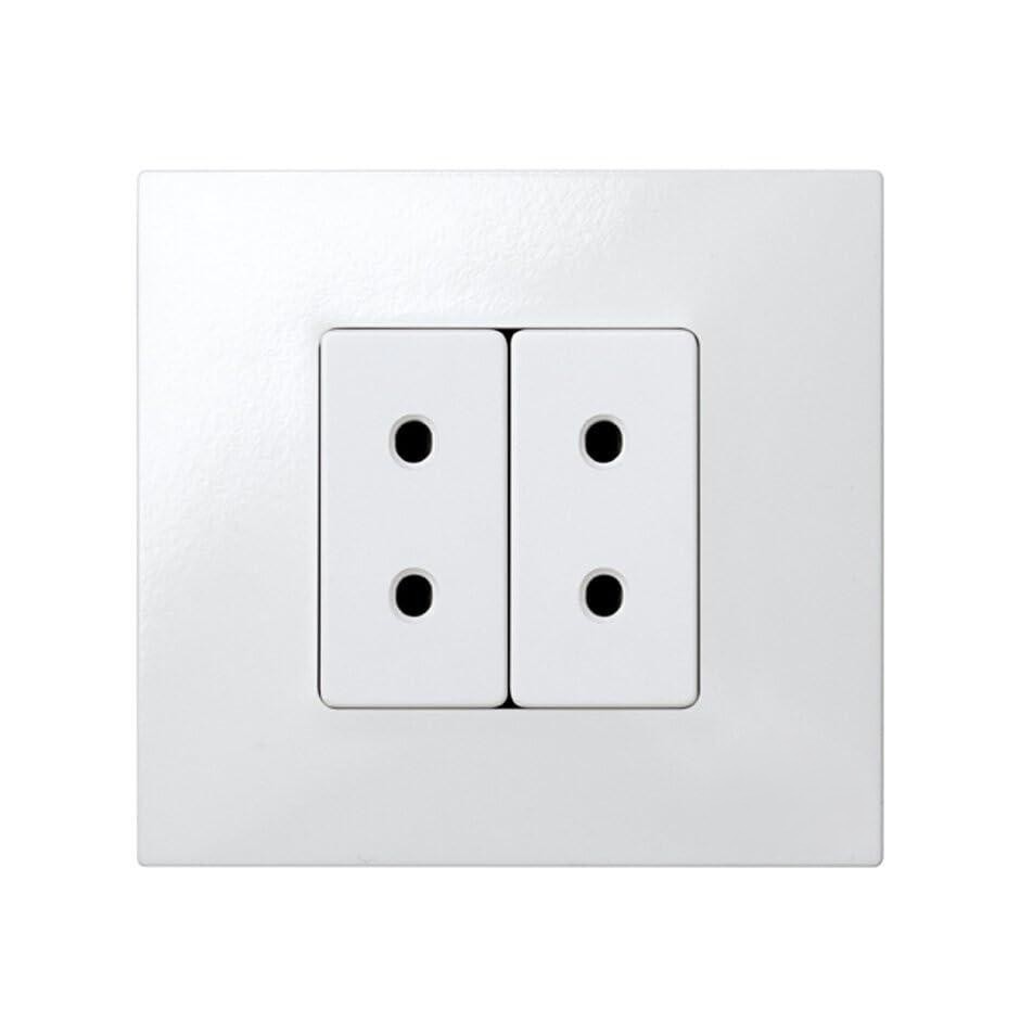 de 2 puertos, color blanco, compatible con instalaciones eléctricas, ideal para conectar dispositivos en hogares y oficinas.