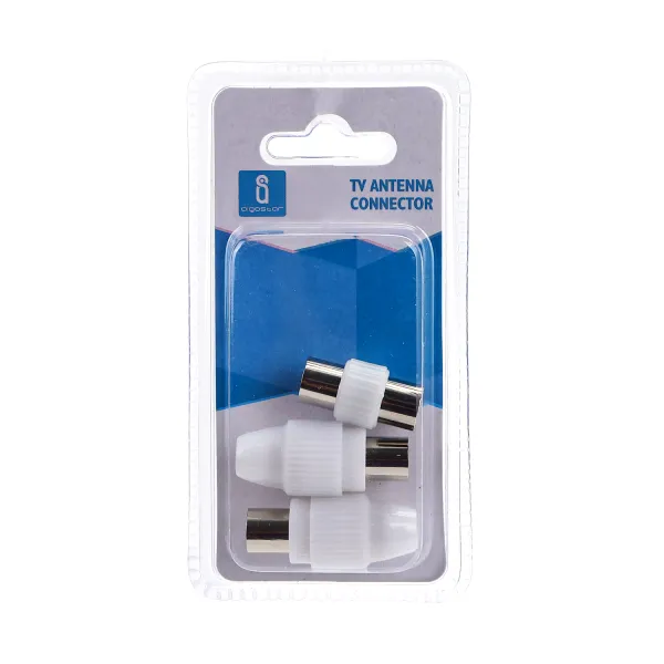 conector de antena tv blanco (2 unidades) + toma tv uno a uno, ideal para instalaciones de antena y transmisión de señal de televisión.