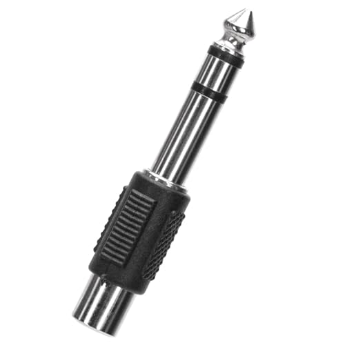 conector de audio/vídeo de 6,35 mm macho a RCA hembra en elegante color negro. Ideal para transmitir señales de audio y video de alta calidad con facilidad y estilo.