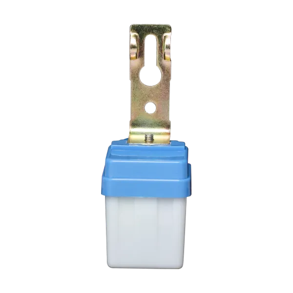 sensor de control de luz, azul, con detección de brillo y ajuste automático; ideal para regulaciones de iluminación y ahorro energético.