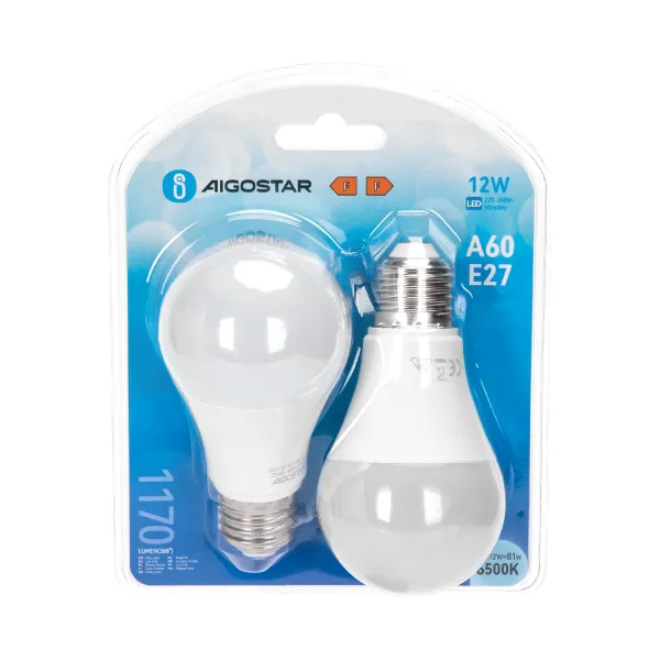 bombilla led a60 e27 12w - 2 piezas, ahorro energético y larga duración, ideal para iluminación de hogar y oficinas.