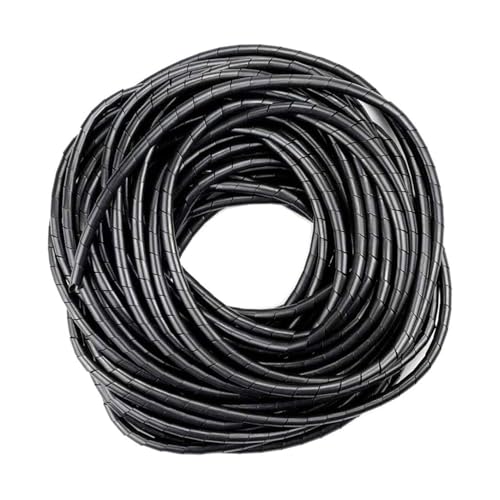 banda para enrollar cables en espiral de 4 mm x 10 m en color negro. Ideal para organizar y proteger tus cables, evitando enredos y prolongando su vida útil. Perfecta para hogar y oficina.