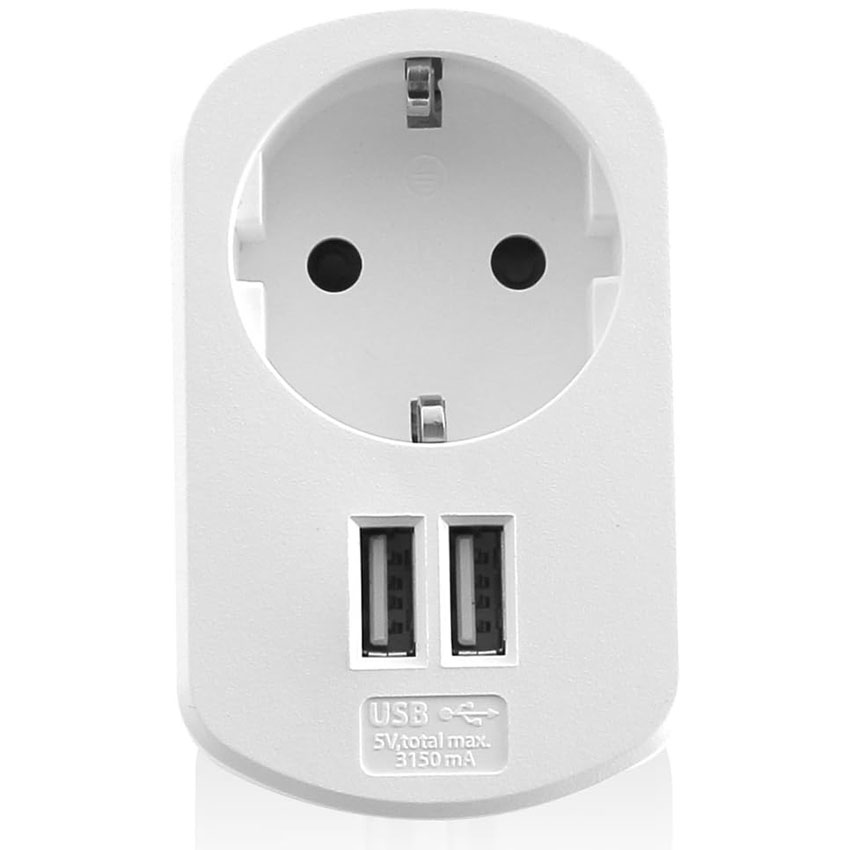 enchufe Orbegozo EN 1200/ 1 Toma Schuko/ 2 Tomas USB