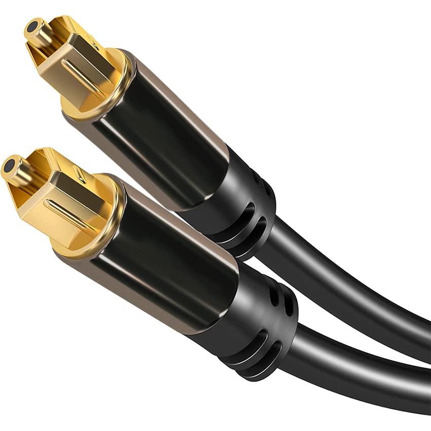 cable Óptico TOSLINK Audio (Stereo Dolby Digital Normal, DTS, Conector TOSLINK Macho a Conector TOSLINK Macho, Negro), Pro Series (1 metro)