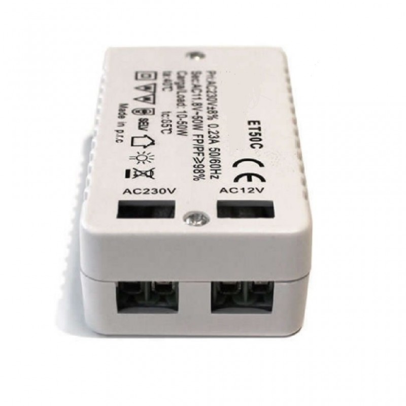 transformador electrónico con terminales, potencia ajustable, eficiencia, uso en circuitos electrónicos y fuentes de alimentación.