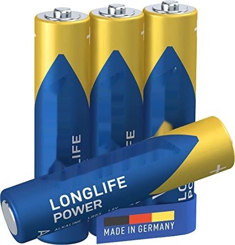 pila alcalina longlife power aaa 1.5v - blister de 4 unidades, ø10.5x44.5mm, ideal para dispositivos electrónicos y juguetes.