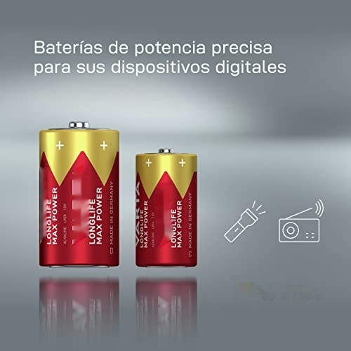 pila tipo c lr14, 2 unidades, diámetro 26,2 mm, altura 50 mm, ideal para dispositivos de alto consumo y electrodomésticos.