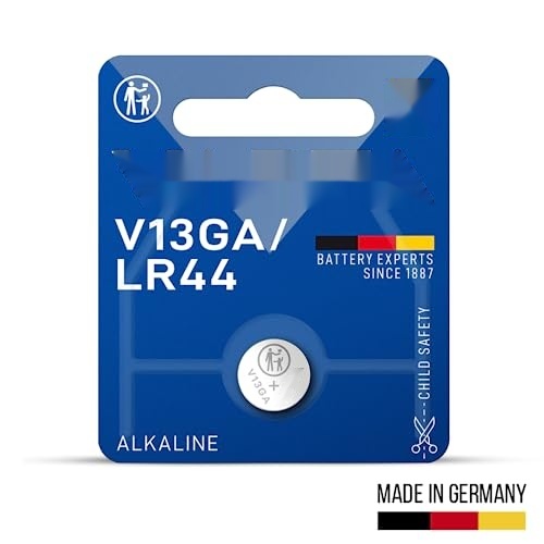 pila alcalina 1.5v lr44 ø11,6x5,4mm - ideal para relojes, juguetes y dispositivos pequeños. blister de 1 unidad.