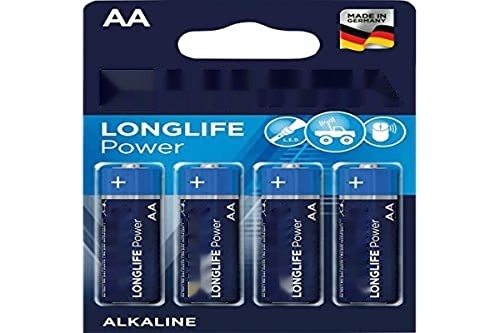pila alcalina lr6 aa, 4 unidades, larga duración, ideal para dispositivos eléctricos y juguetes.