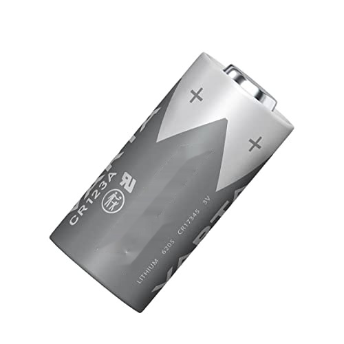 pila de litio cr123a 3v, diámetro 17 mm, longitud 34.5 mm, ideal para cámaras, dispositivos de seguridad y equipos electrónicos.