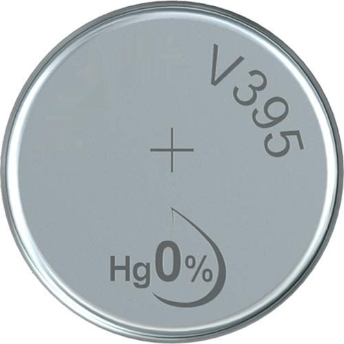 pila de botón 1.55v, ø9.5x2.73mm, tipo sr57 - v395, ideal para relojes, calculadoras y dispositivos electrónicos pequeños.