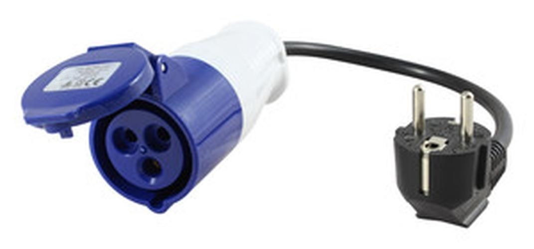 prolongador industrial hembra a macho schuko, ideal para conexiones eléctricas, amplía el alcance de dispositivos en entornos laborales.