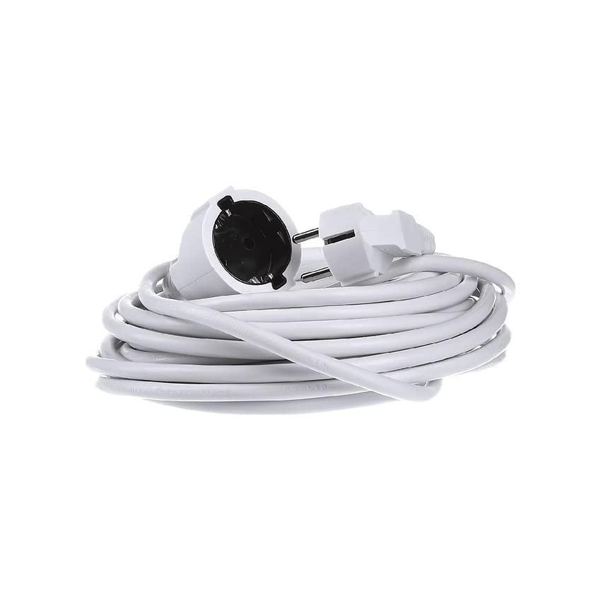 cable alargador 3g, 1,5 ㎟, 5 m, blanco - ideal para extender conexiones eléctricas en interiores y exteriores.