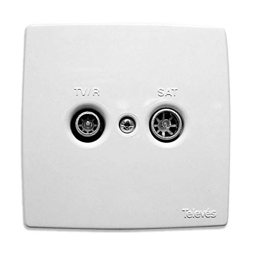 embellished white plastic double socket cover with protective finish, suitable for home and office electrical installations.