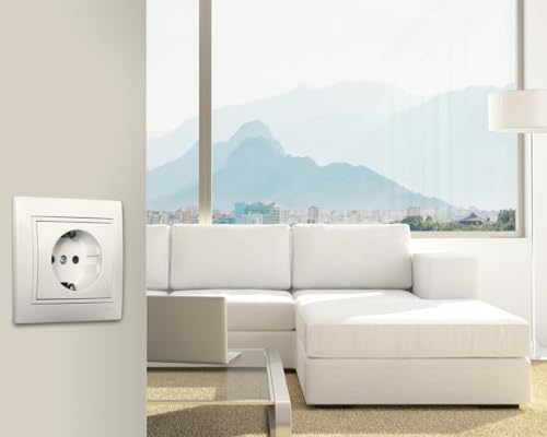 tapa ciega blanca ERP75U, serie Europa, para cubiertas eléctricas, ideal para integrar configuraciones y asegurar conexiones.