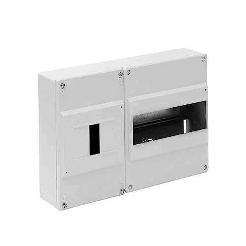 caja de distribución con 1 ICP y 7 elementos, dimensiones 227x188x55mm, ideal para instalaciones eléctricas y de telecomunicaciones.