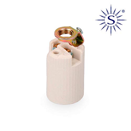 portalámparas E14 de Esteatita, diseño resistente, ideal para lámparas decorativas, proporciona iluminación ambiente y funcional.